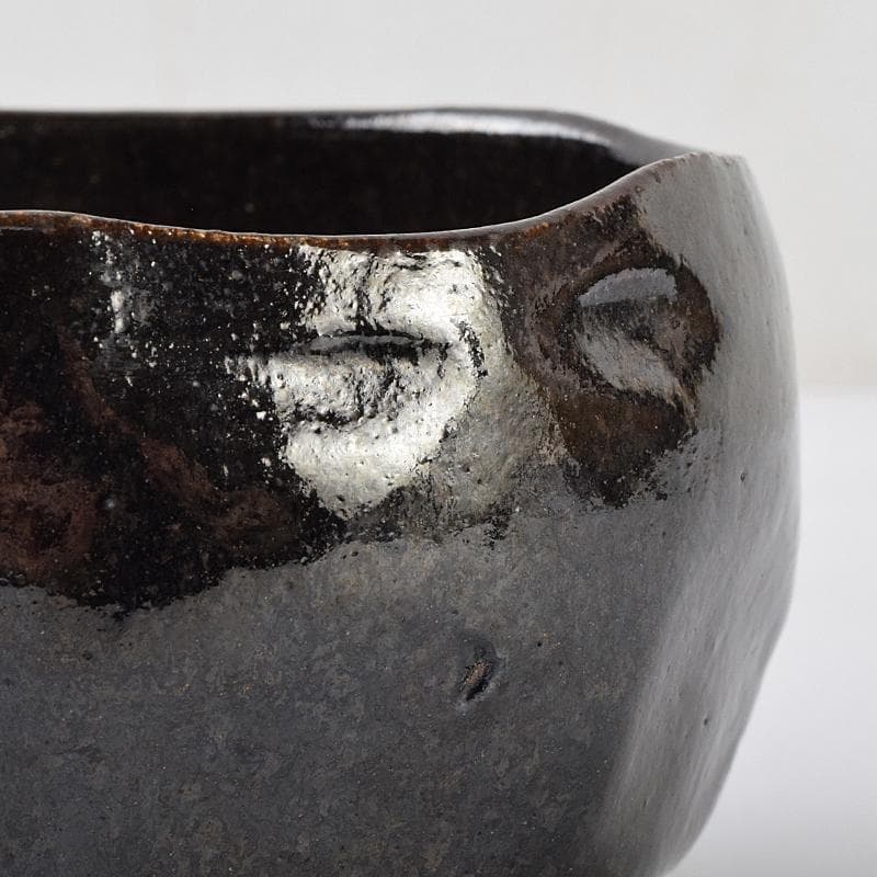 茶道具　楽吉左衛門　十代旦入作　黒楽茶碗　共箱　M　R9484