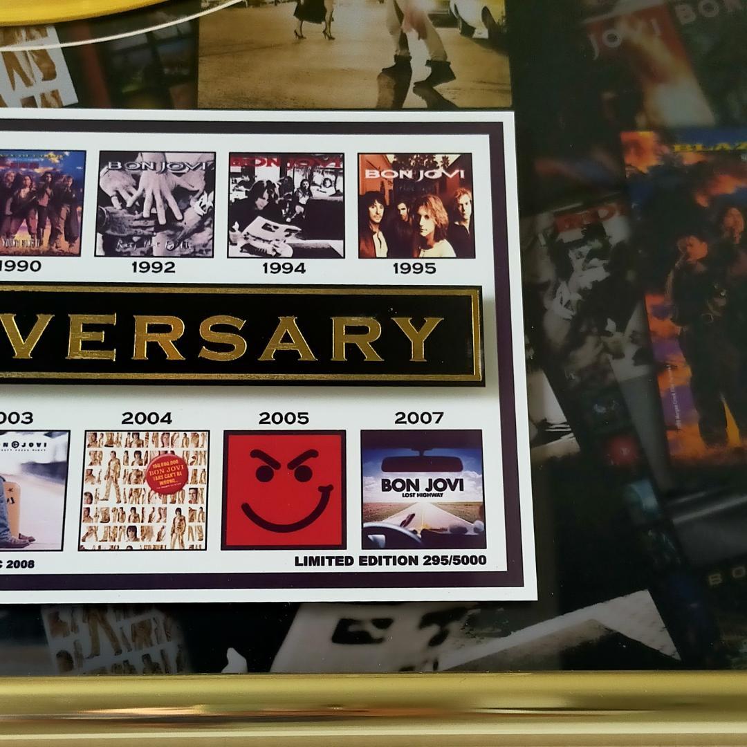 限定品 BON JOVI 25周年記念 ゴールドディスクサイン ボン ジョヴィ