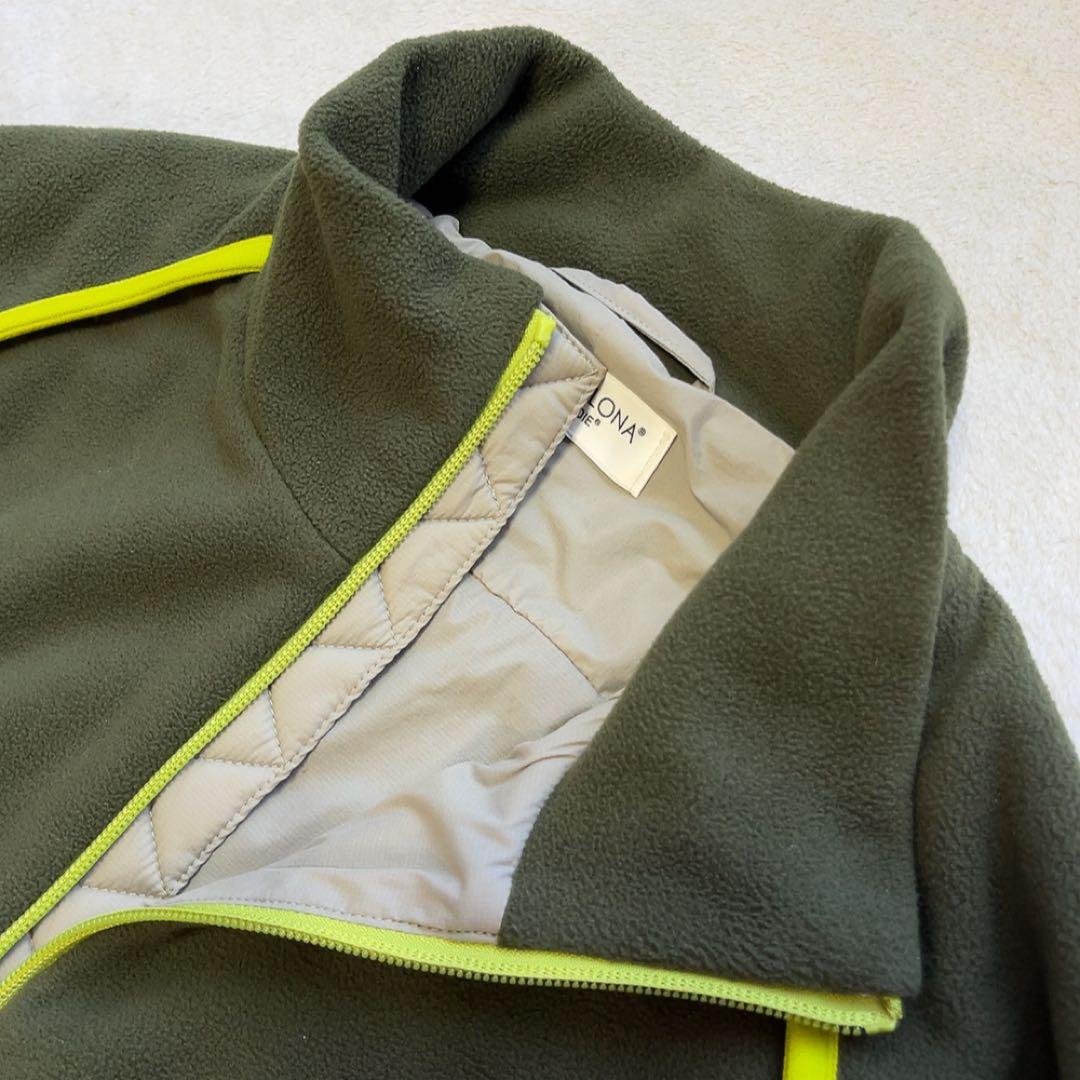 極美品 近年　マークアンドロナ ハーフジップ フリース　裏地付　スカル　カーキ