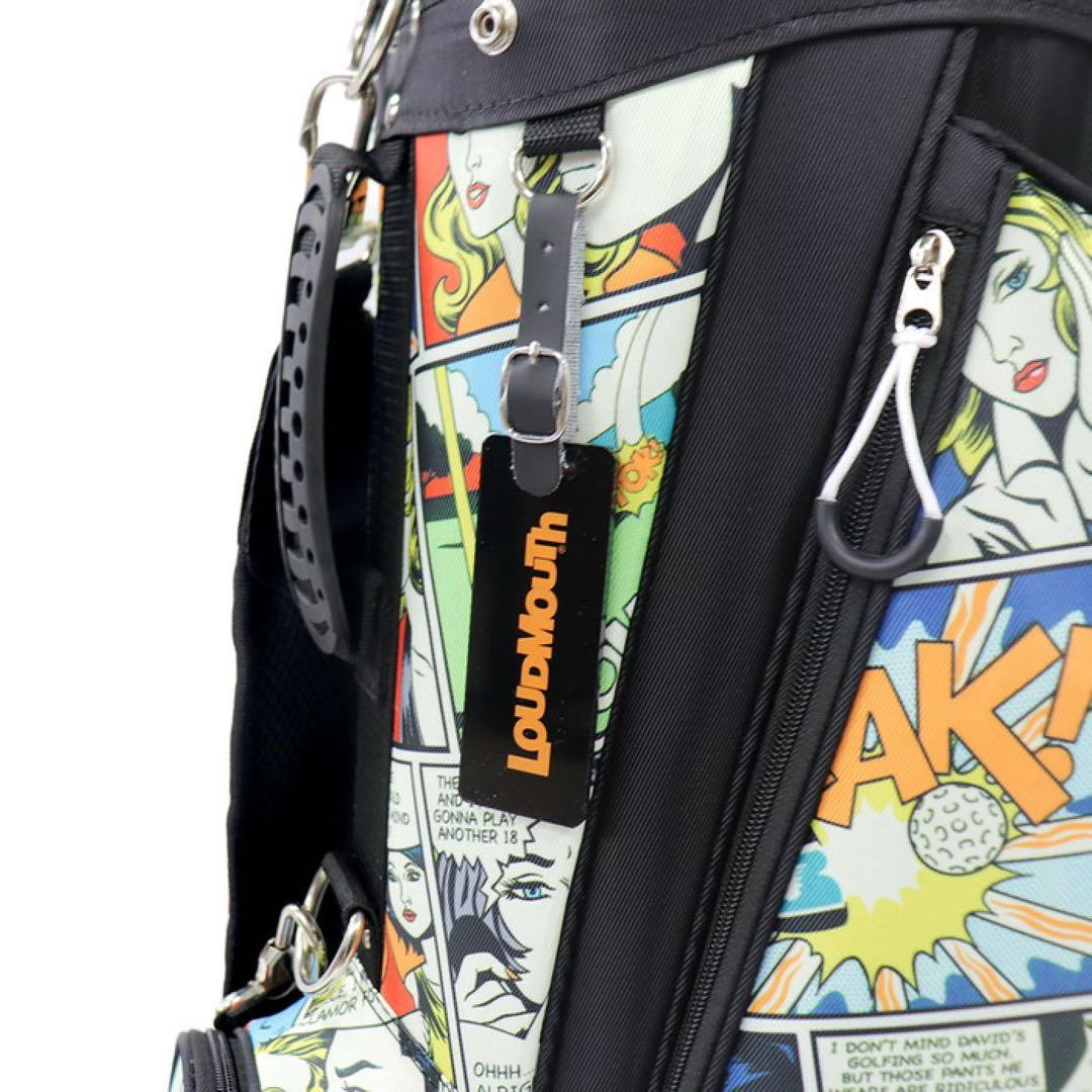【新品】ラウドマウス キャディバッグ 8.5型 シャンク/アメコミ柄 088