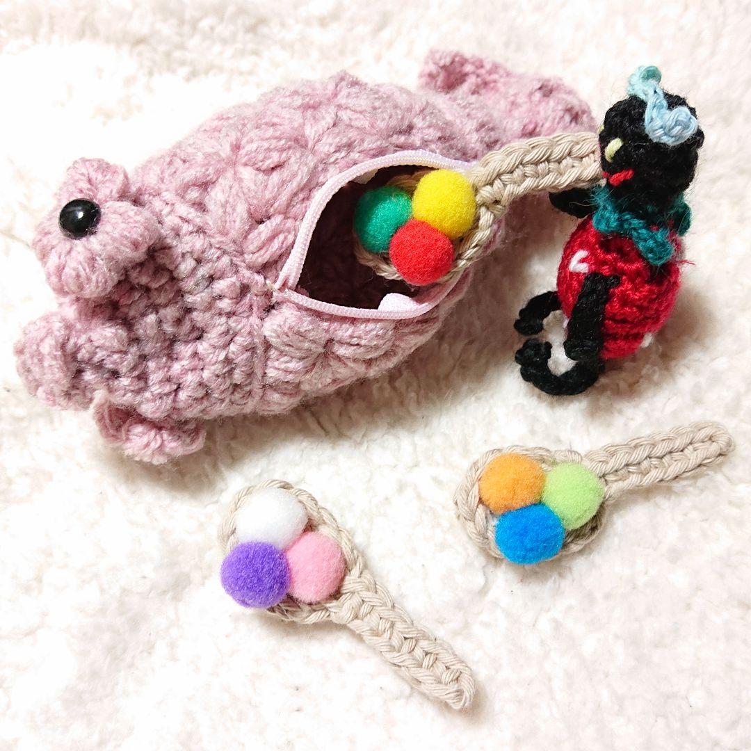 マーブルチョコのおやつ…,あみぐるみ、キーホルダー