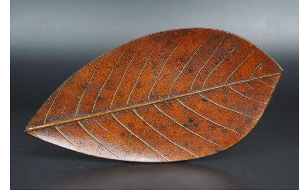 送料無料　漆細工　 菓子皿/葉皿5枚　珍品茶道具　検/花梨清民国屈輪彫堆黒剔犀書