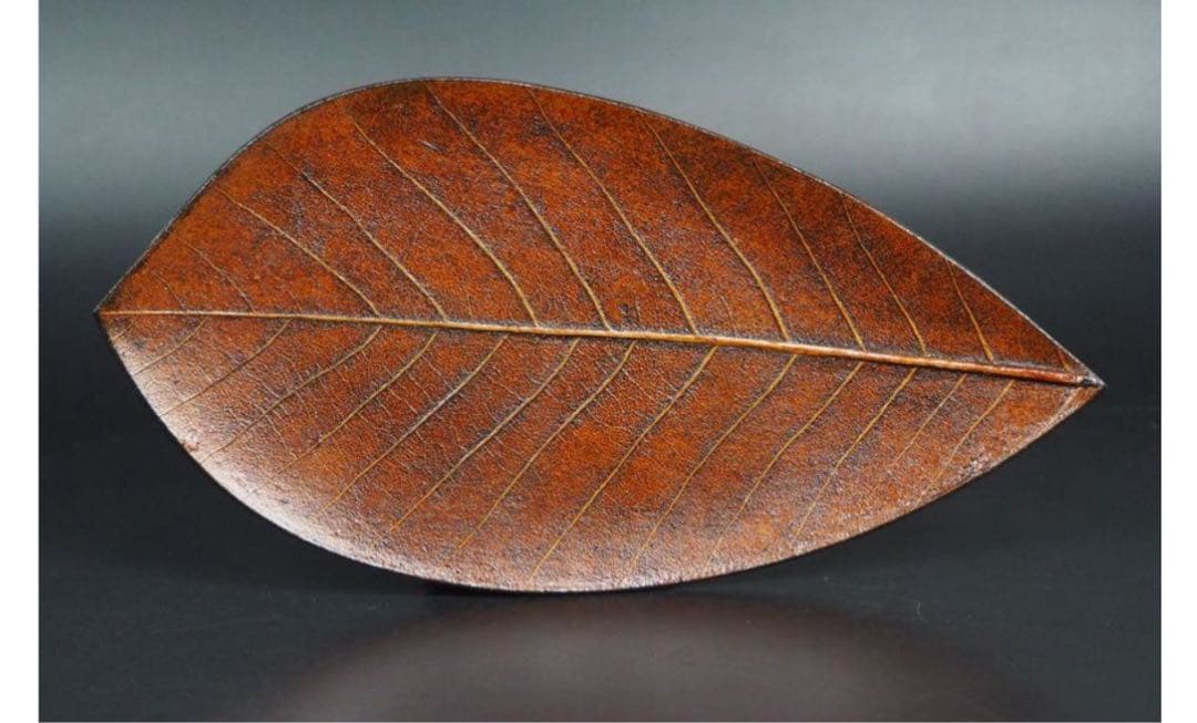 送料無料　漆細工　 菓子皿/葉皿5枚　珍品茶道具　検/花梨清民国屈輪彫堆黒剔犀書