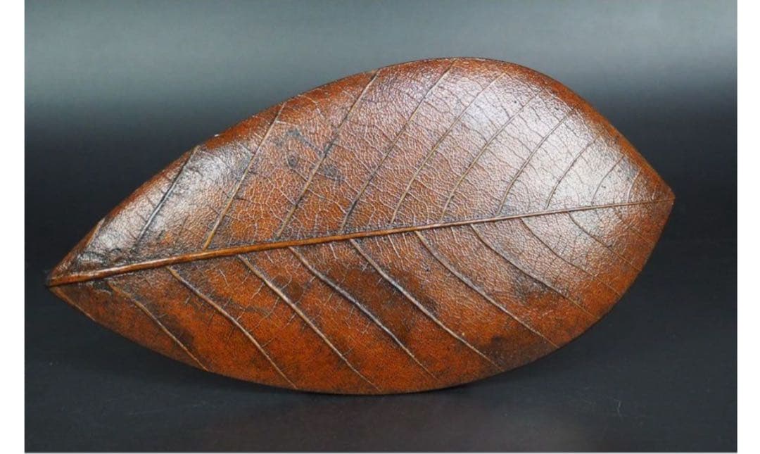 送料無料　漆細工　 菓子皿/葉皿5枚　珍品茶道具　検/花梨清民国屈輪彫堆黒剔犀書