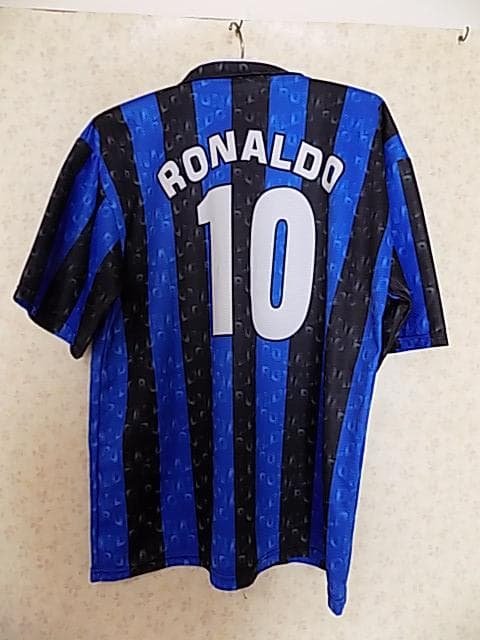 63972　イタリア製　10番ロナウド　半袖メッシュTシャツ　青　サイズXL