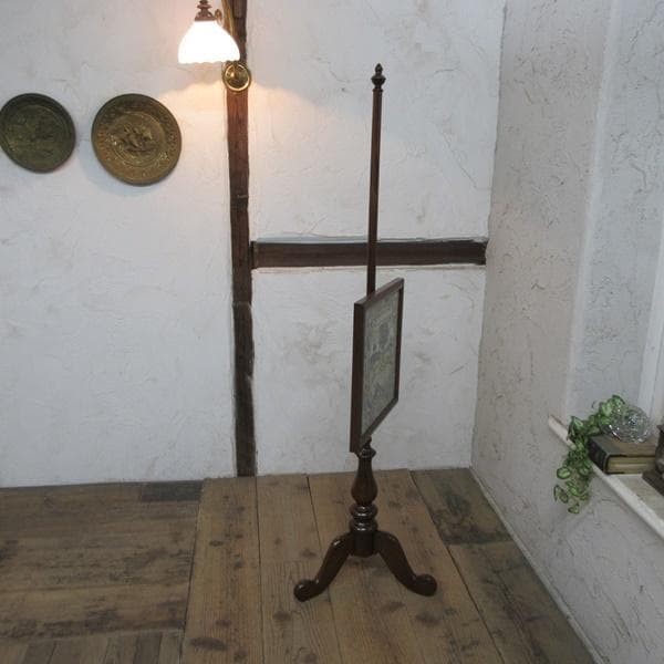 イギリス アンティーク 家具 ポールスクリーン ファイヤースクリーン 6012e