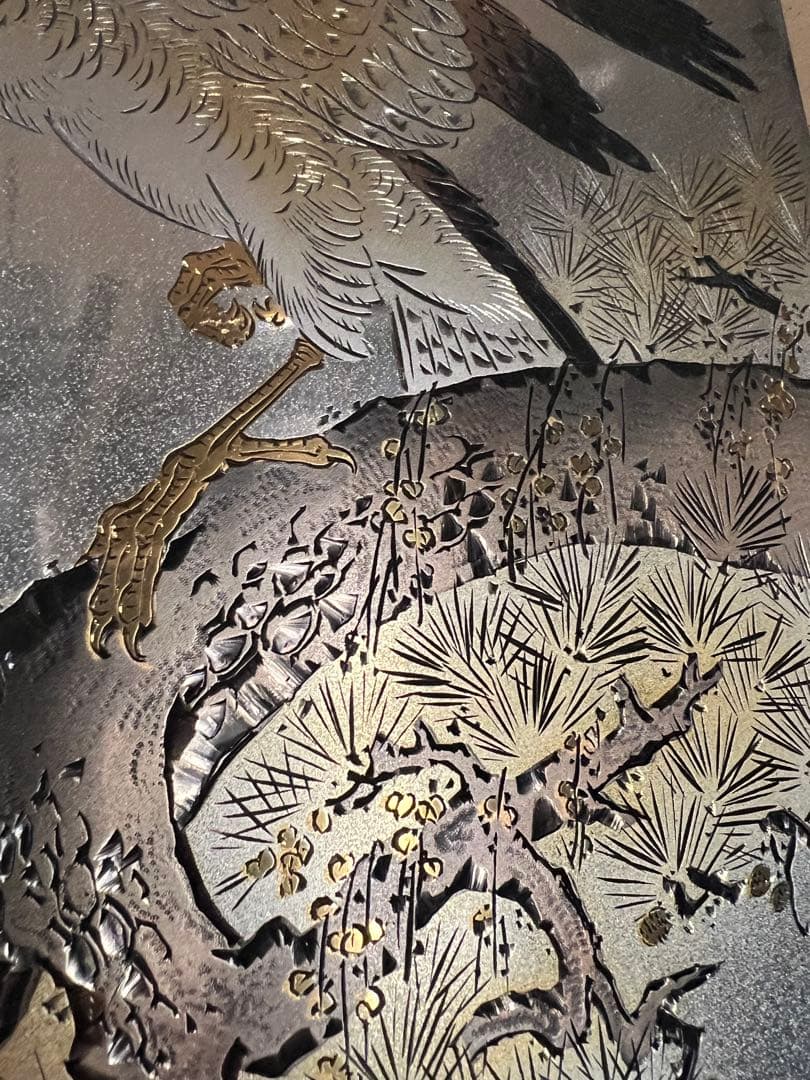 額装 銅板彫金 光亭 鷹