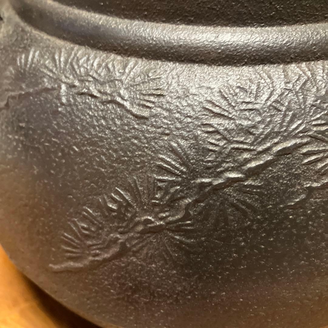 【大型】鉄瓶　南部鉄器　鶴と松　美術品　4ℓ アンティーク　美術品