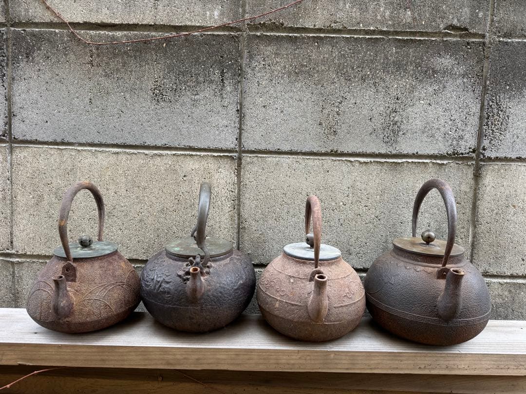 ヴィンテージ鉄瓶4個セット 龍文堂　日本亀文