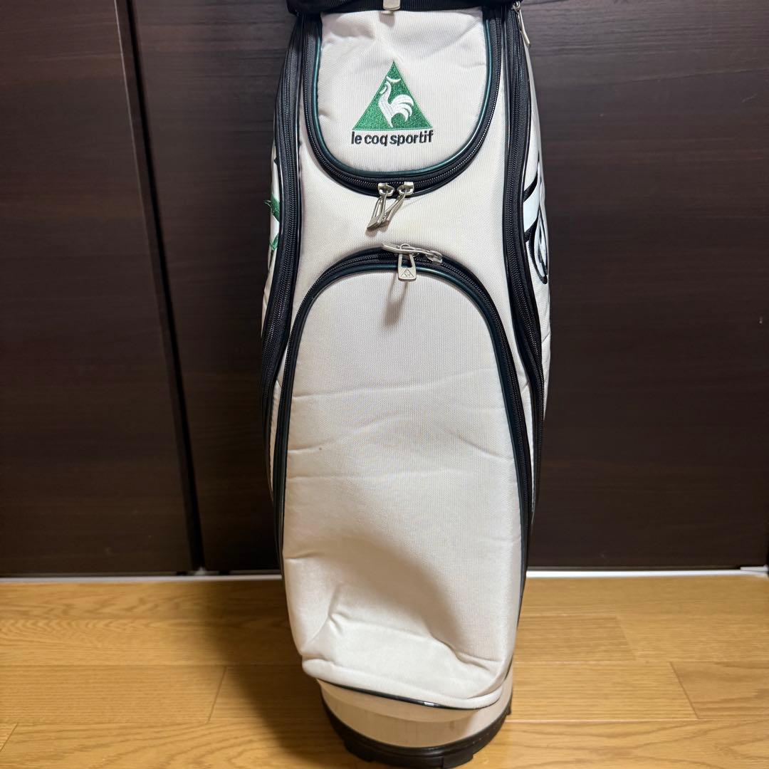 le coq sportif キャディバッグ ゴルフバッグ ホワイト/グリーン