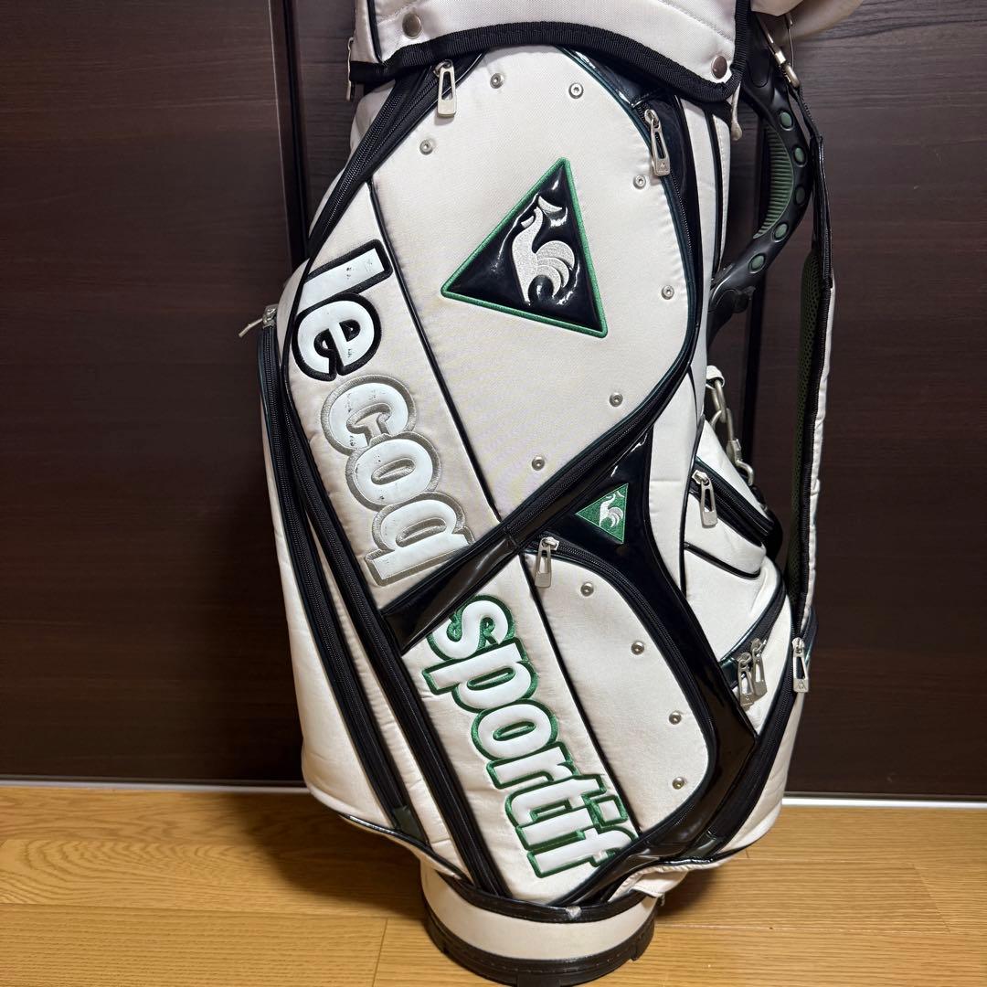 le coq sportif キャディバッグ ゴルフバッグ ホワイト/グリーン