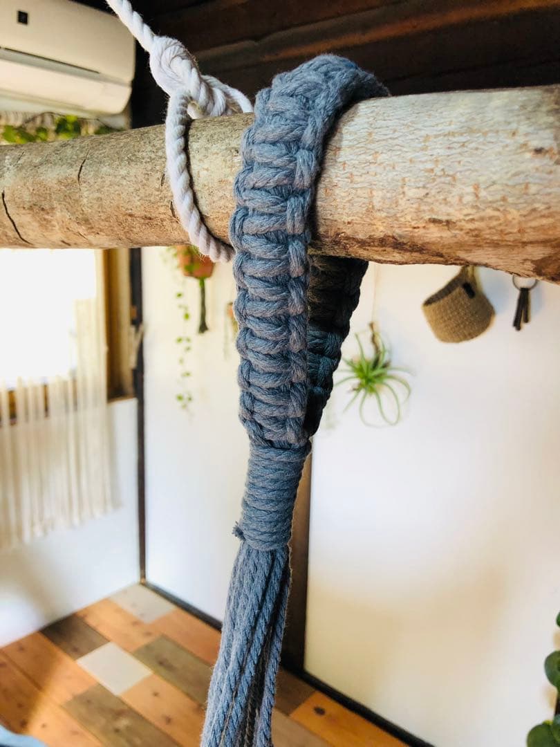 ハンモック　チェアー型　マクラメ　グレー