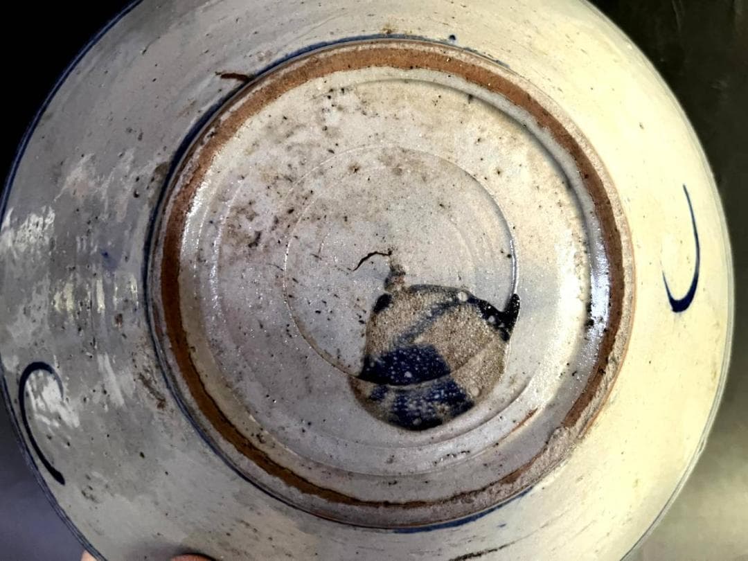 皿■支那皿 染付魚紋 青華 古い飾り皿 古玩 唐物 中国 古美術 時代物 骨董■