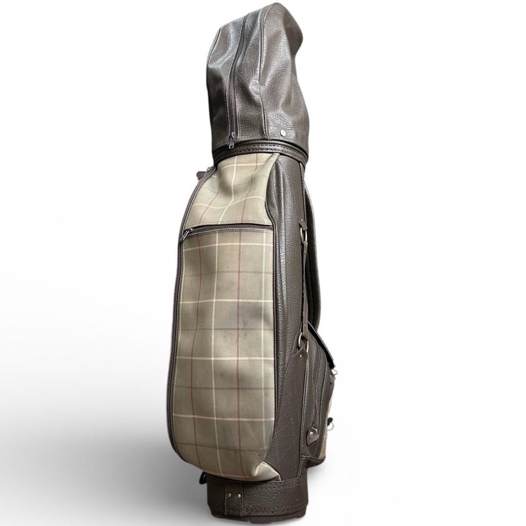BURBERRY　バーバリー　キャディバッグ　ゴルフバッグ　チェック柄　レザー