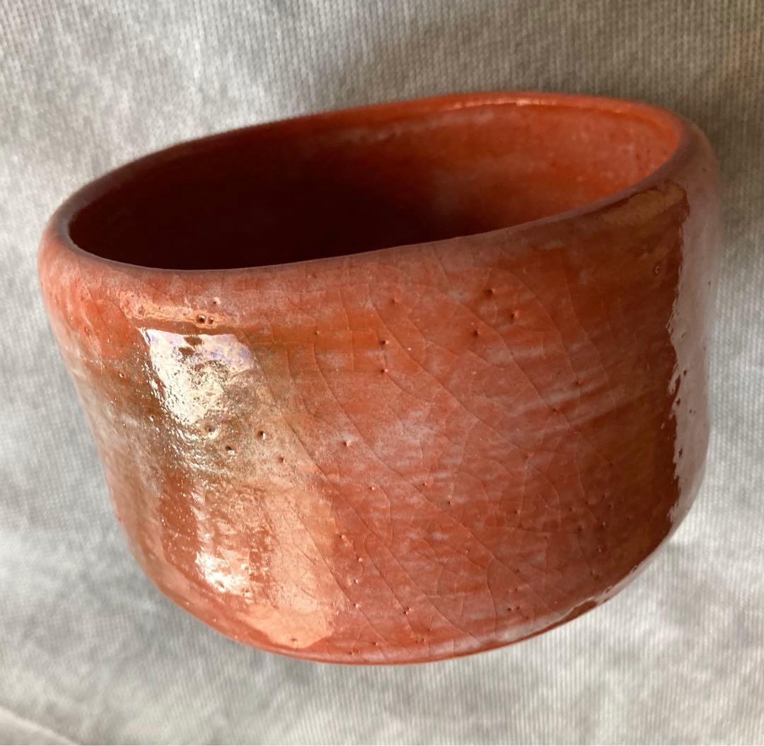 楽焼　抹茶碗　赤楽　吉村楽入　茶道具