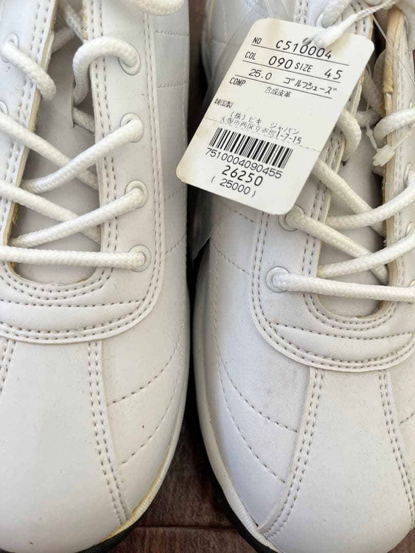 新品未使用　ピッコーネ　ゴルフシューズ 24.5cm ホワイト女性用　タグ付き