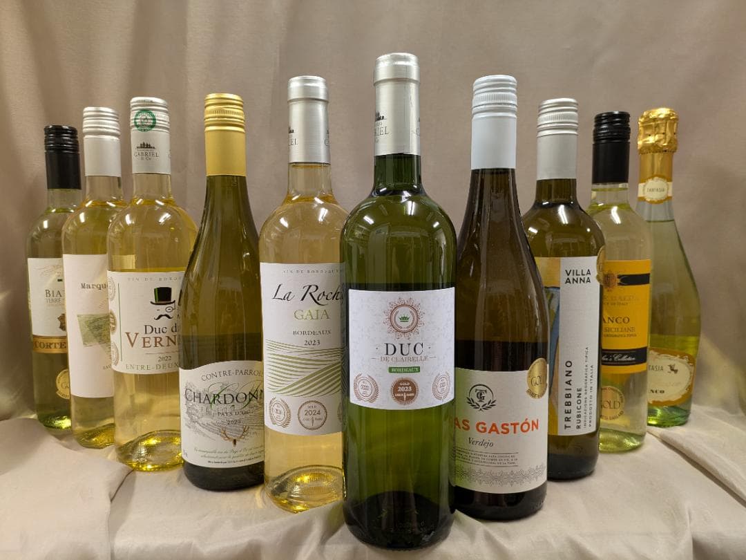 ボルドー金賞など 各国　白 10本セット750ml