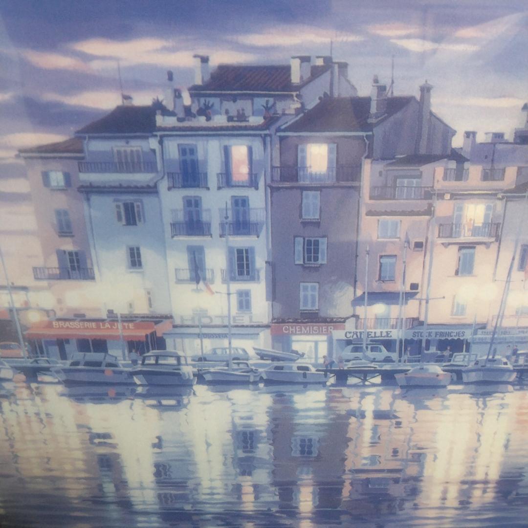 笹倉鉄平　サントロペ　中古　大判　高級額装アートポスター