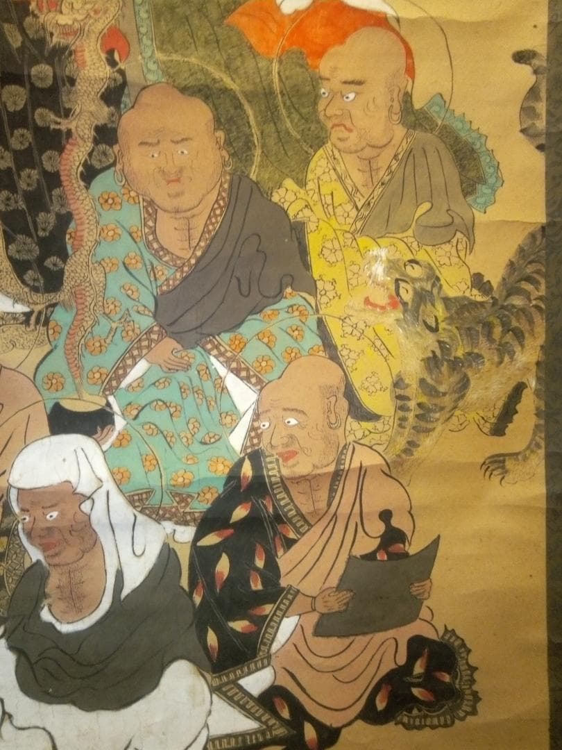 本物李朝時代の十六羅漢図(大作）