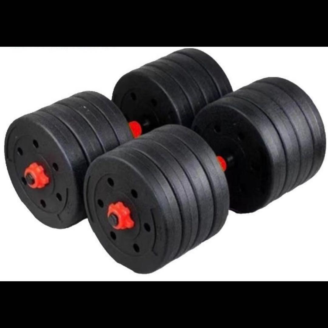 計50kg｜バーベルにもなるダンベル 可変式プレート／25kg×2個セット A7