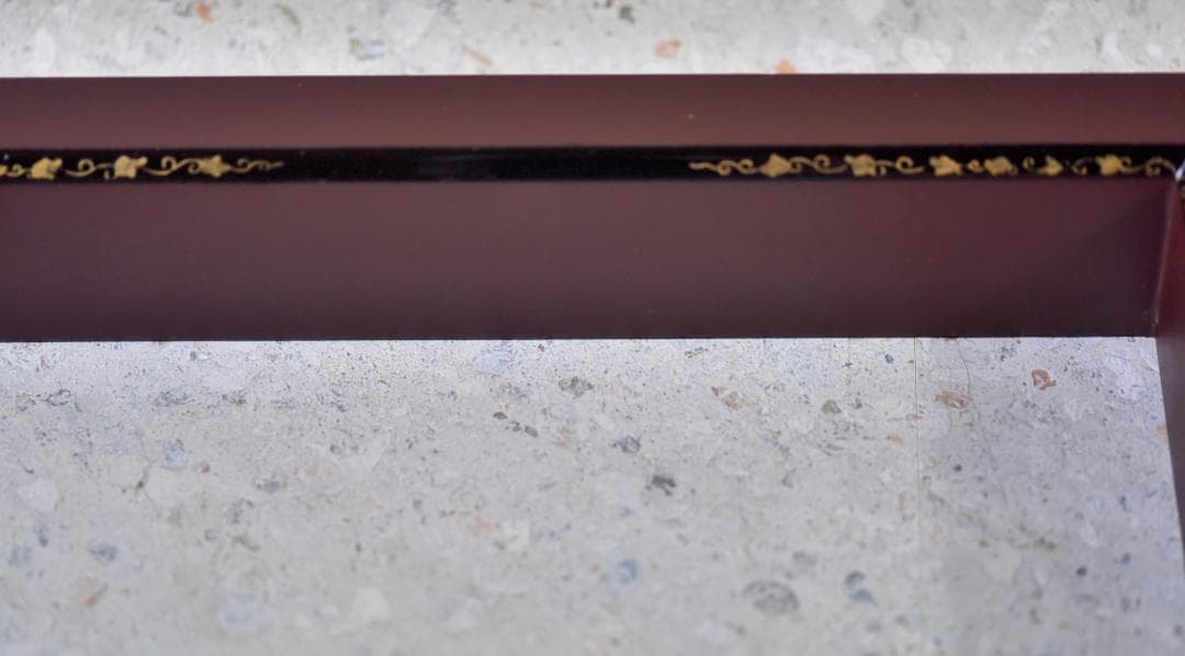 値下げ、豊悦作　真塗唐松模様炉縁　囲炉裏/お茶道具