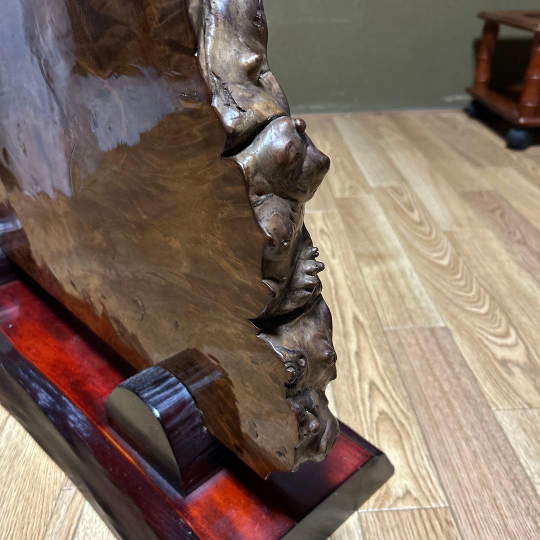 自然形状 木材 彫刻 台座付き