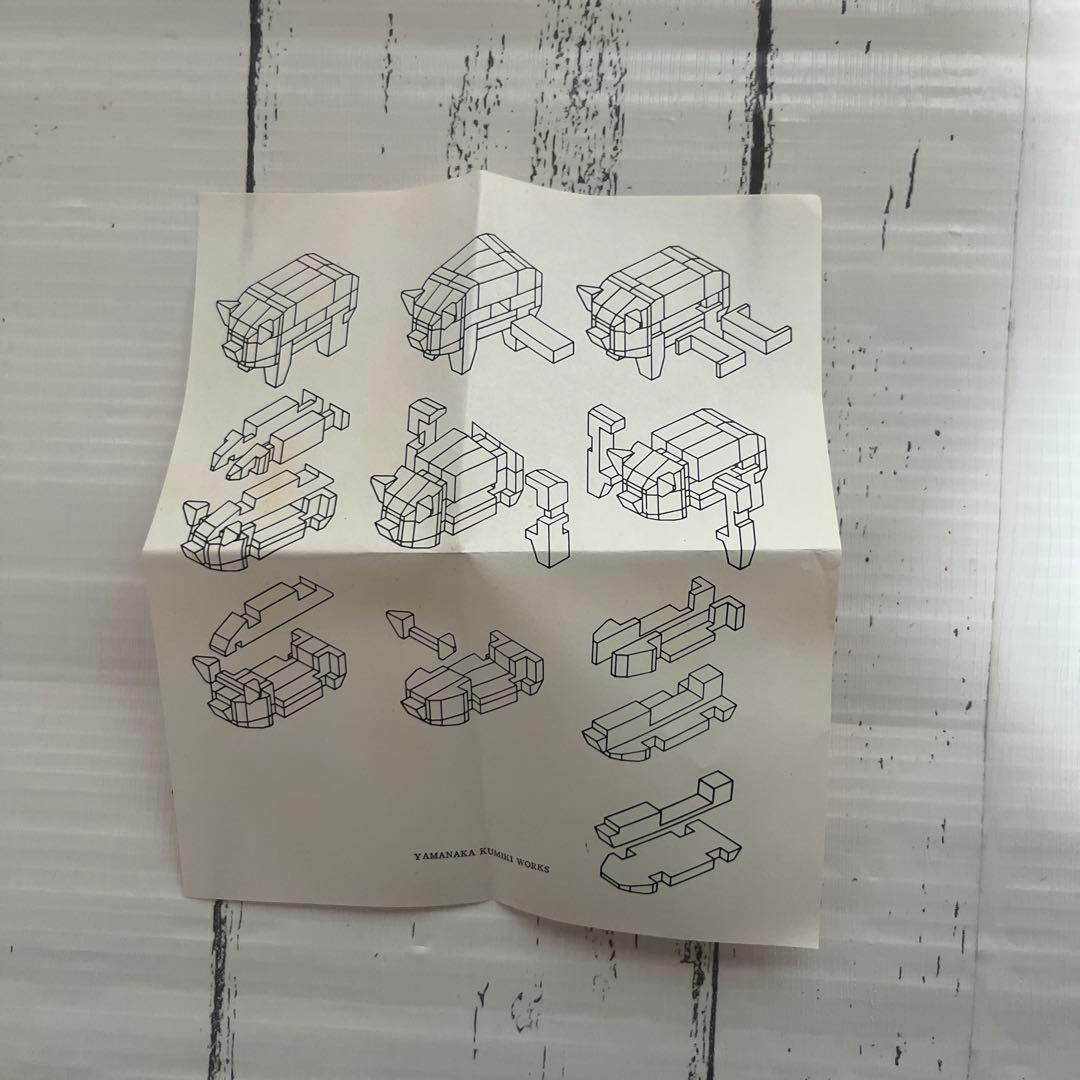 山中組木　yamanaka kumiki 動物セット　ブタ　カバ　ゾウ　ライオン