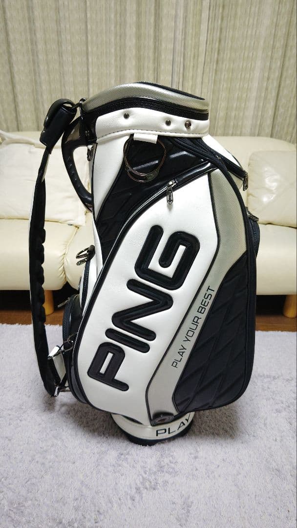 ピン キャディバッグ 9.5型 3点式ショルダー 極美品 PING