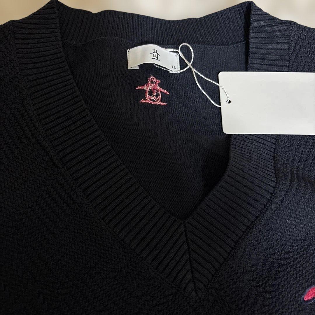 新品　マンシング　ゴルフ　ベスト　LL 紺　送料込み