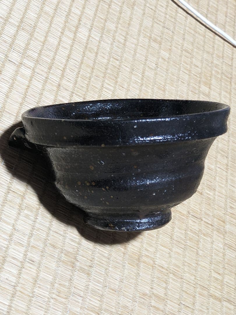 ♦片口抹茶碗 茶道具 片口酒器 ぐい呑み 窯元不明 未使用品 秀作な作家物
