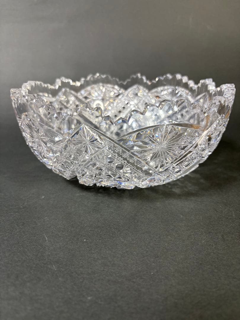 作者不詳クリスタルガラスギヤマン細密文様鉢