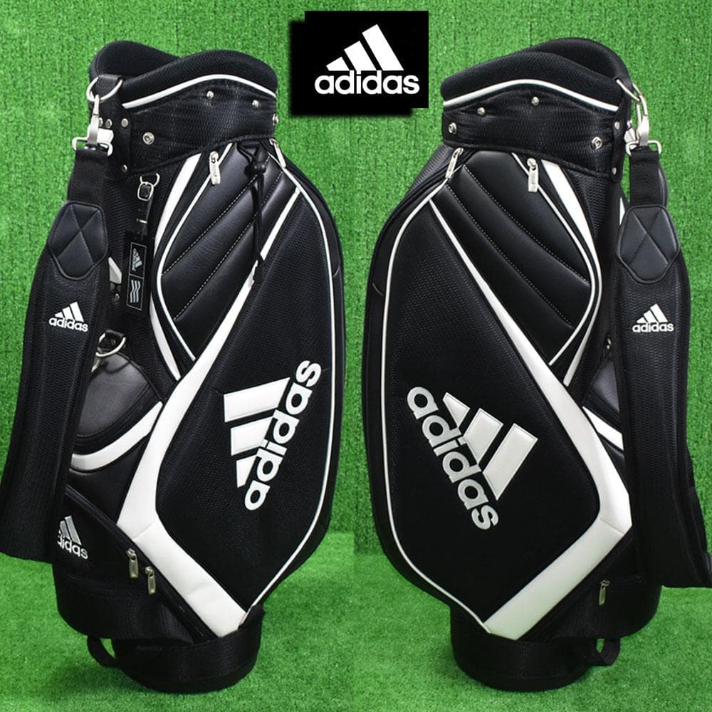 adidas アディダス ゴルフ キャディーバック９型【黒×白】中古！