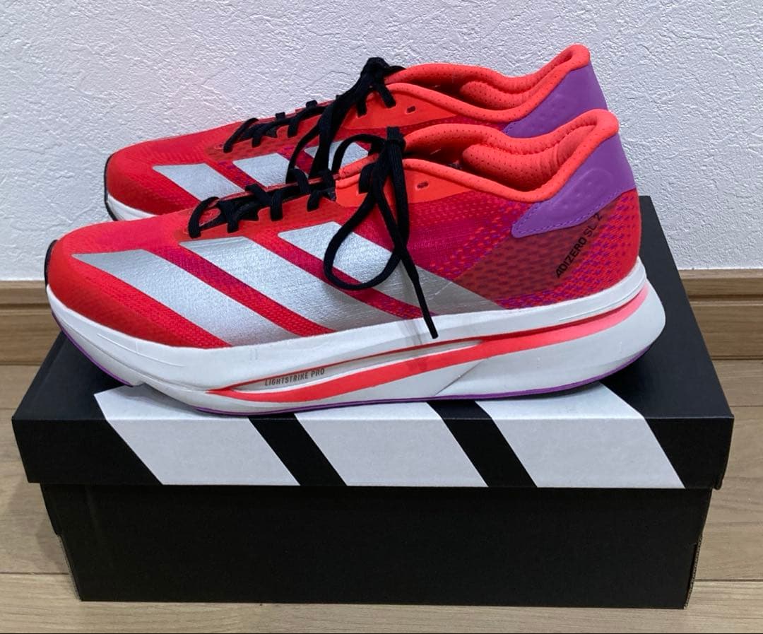 【新品】ADIZERO SL2 M 25.0cm レッド/シルバー 箱付き
