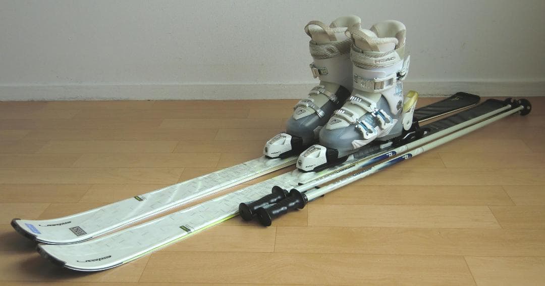 ■■送料無料■ELAN■女性用スキーセット■板158靴25-25.5■メンテ付■