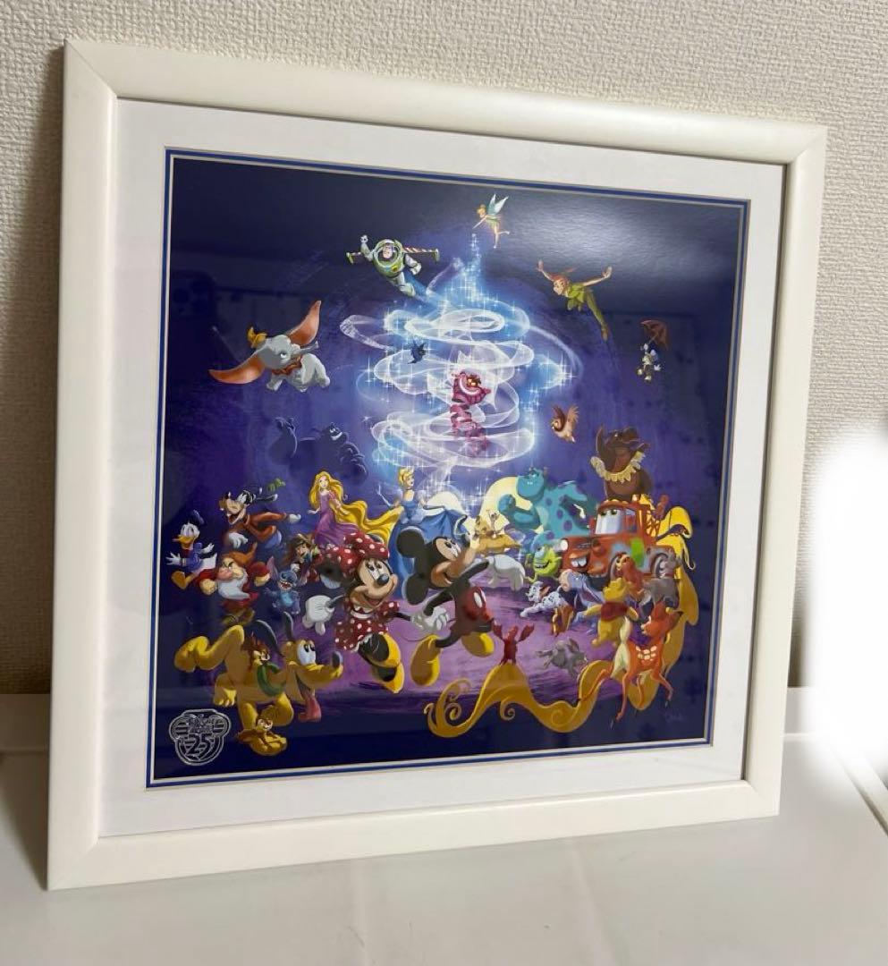 ディズニー、ミッキー、プーさん、ラプンツェル、25周年のアートパネル