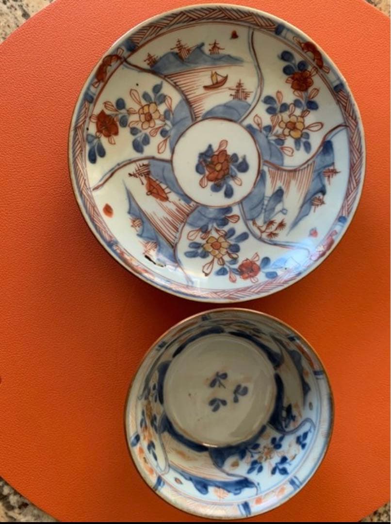 中国古美術品　清の康熙時代　青花五彩茶碗　本物保証