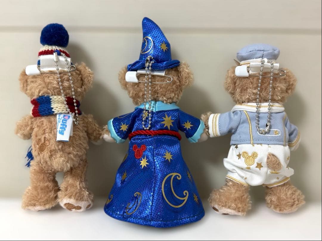 ディズニーシーぬいぐるみバッジ ディズニー20周年 ダッフィー 復刻版3点セット