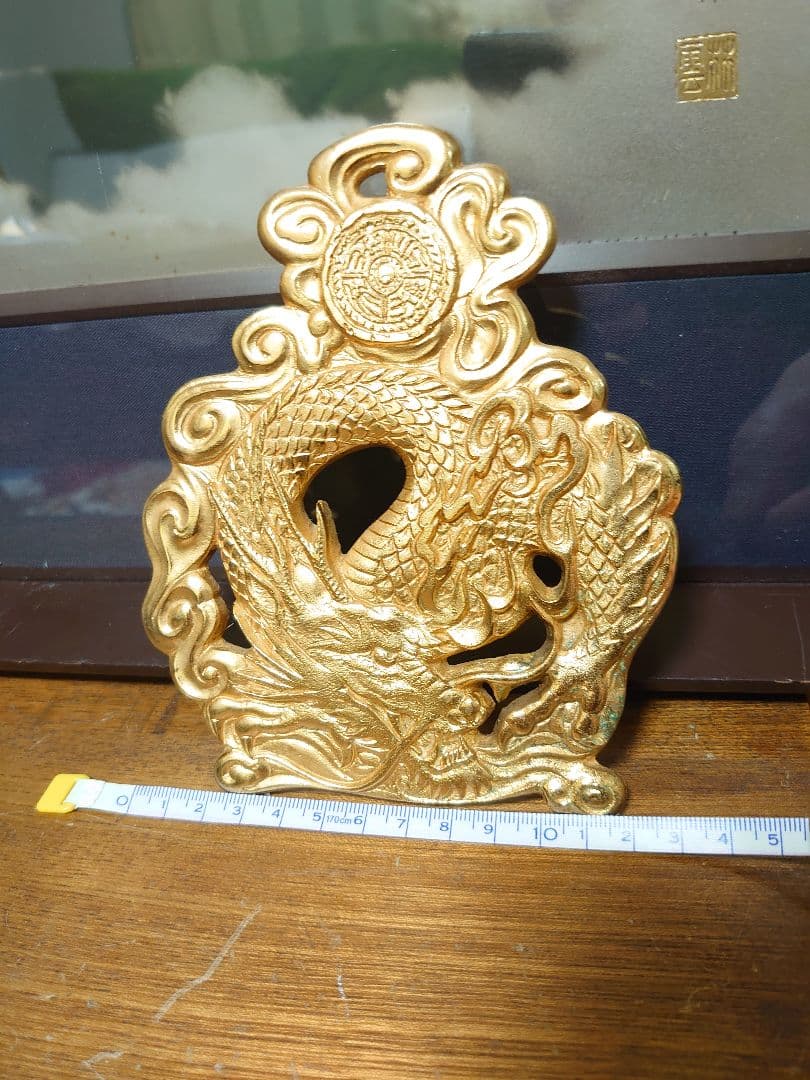 開運 激レア品   龍 龍神 ゴールド龍神メタルエンブレム