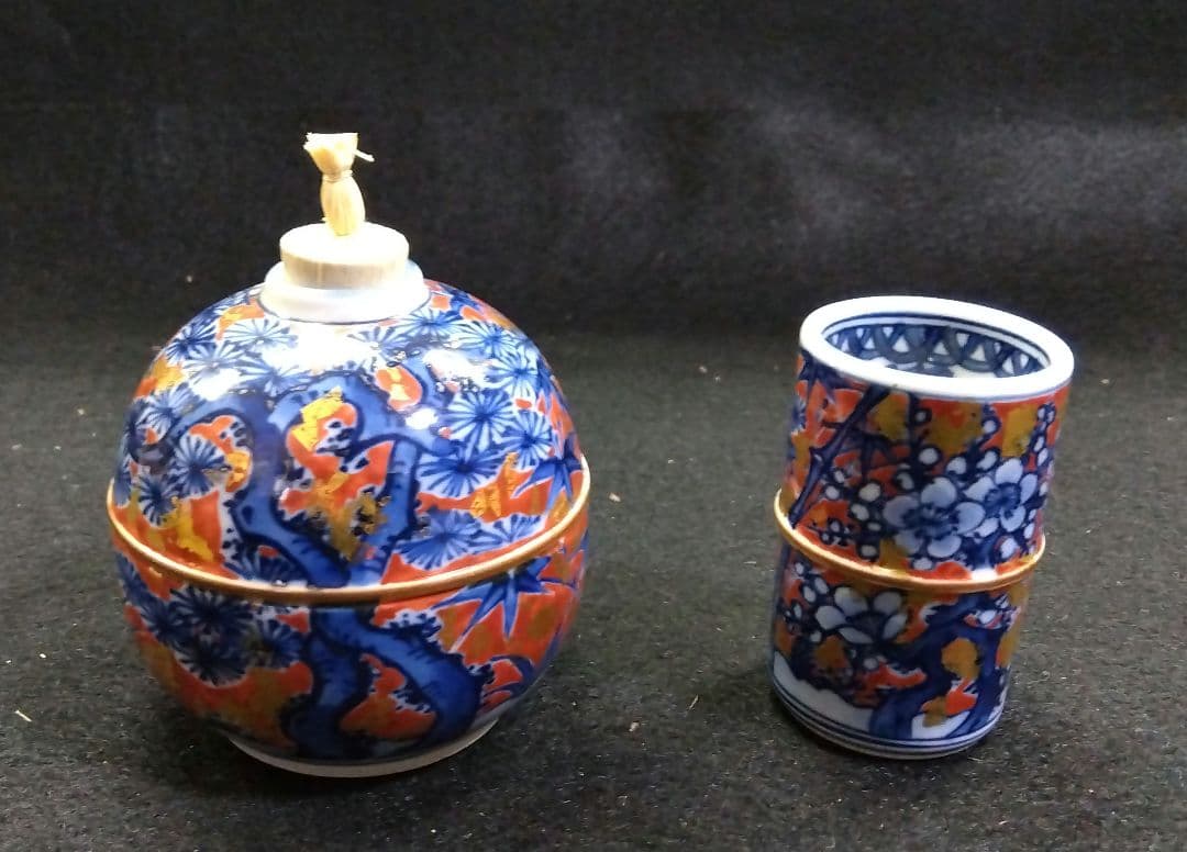 茶道具 茶箱用 茶碗 茶巾筒 振出 セット 祥瑞 松竹梅 金箔散 叶松谷 京焼