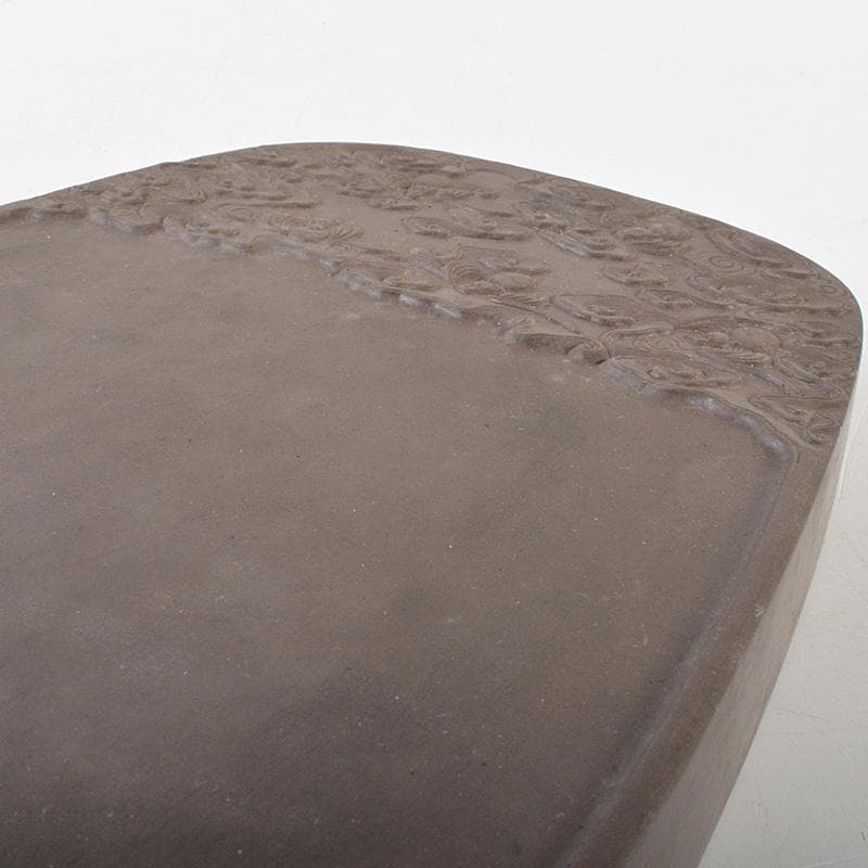 中国　書道具　神獣刻　端渓硯　唐木箱付　V　R7390