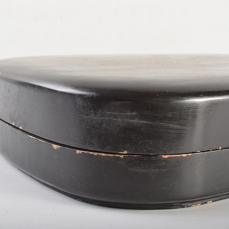 中国　書道具　神獣刻　端渓硯　唐木箱付　V　R7390