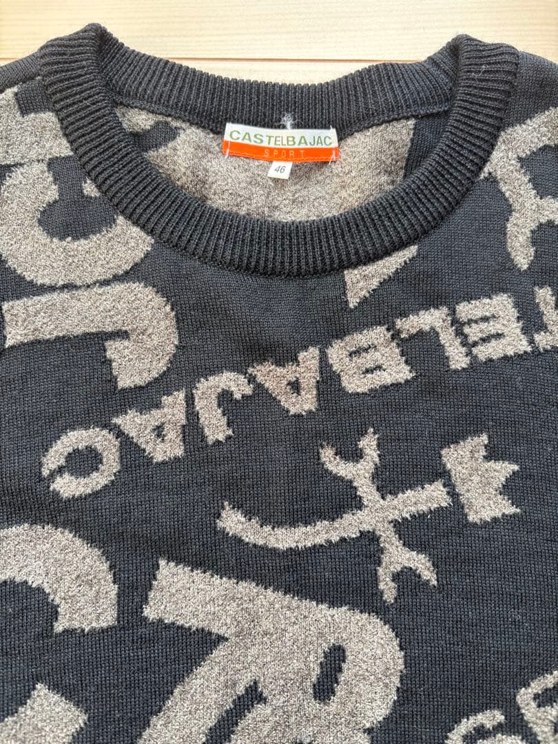 カステルバジャック　46 黒　柄　セーター