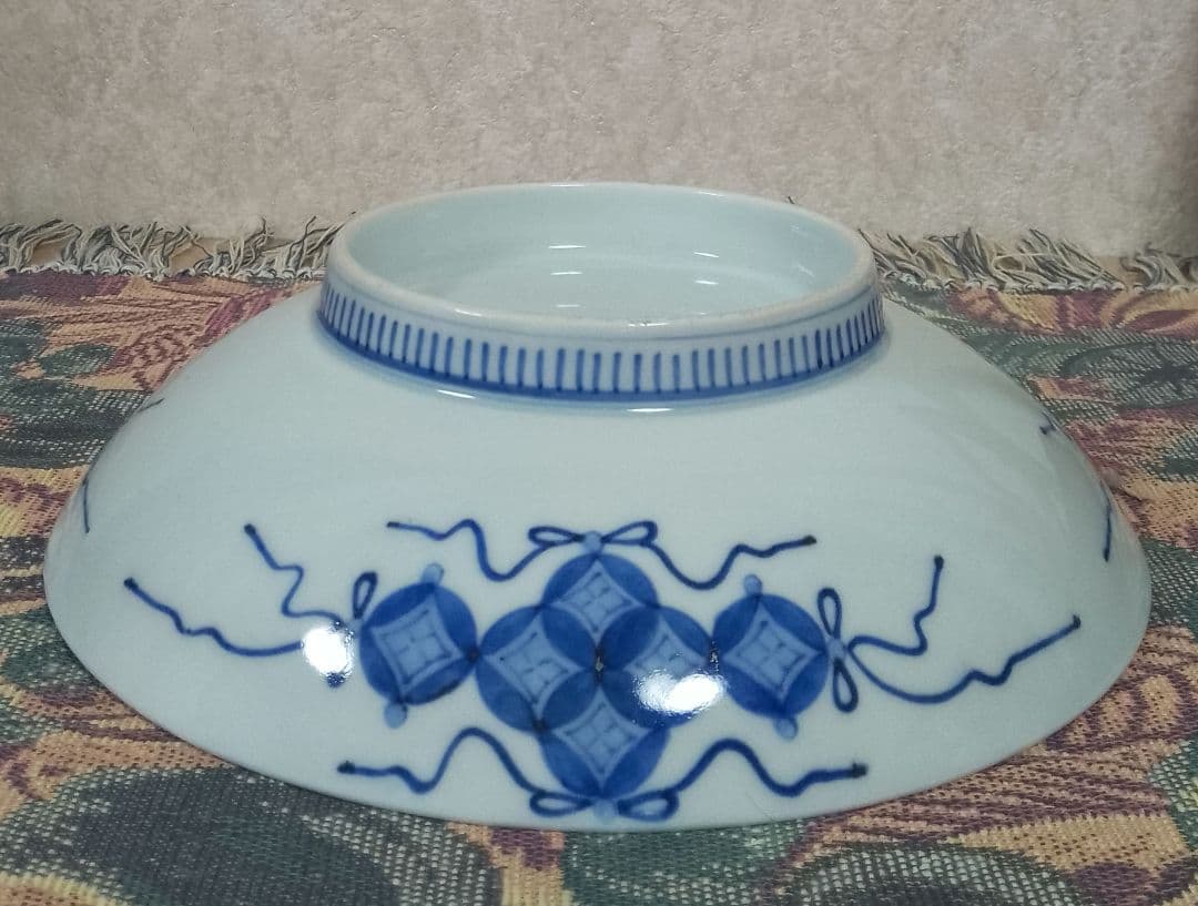 古伊万里 藍鍋島花文皿 後期鍋島 江戸後期