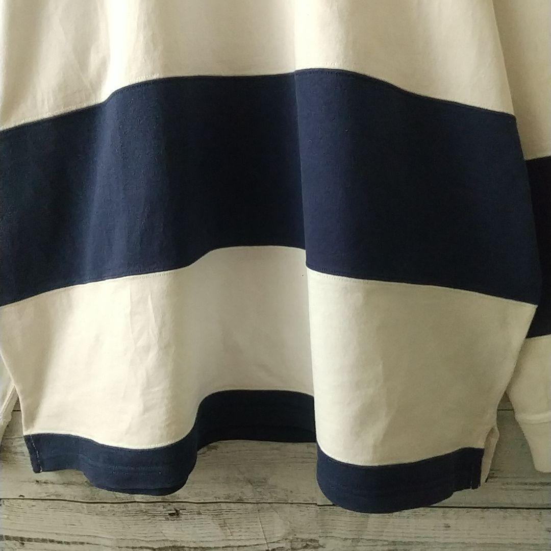 希少☆ポロバイラルフローレン 太ボーダー 刺繍 ビッグポニー ラガーシャツ 3L