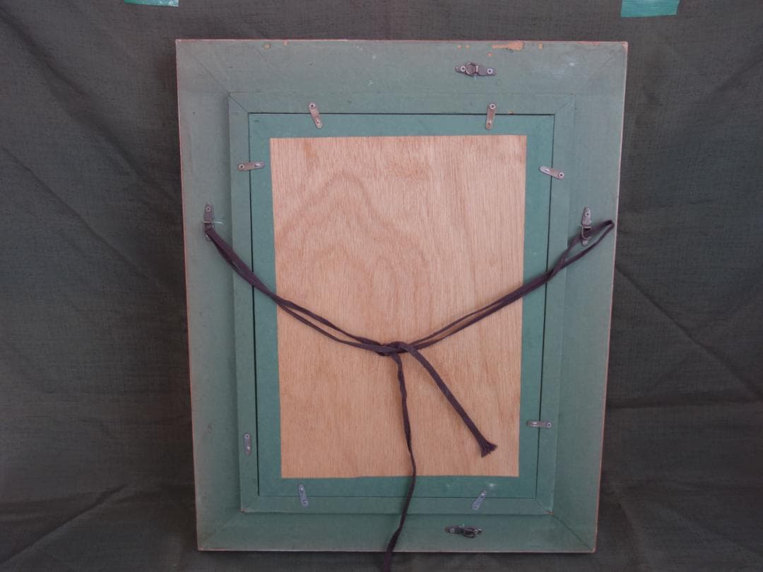 【中古】M▽河本和子 少女 油彩 絵画 額縁 (37900)