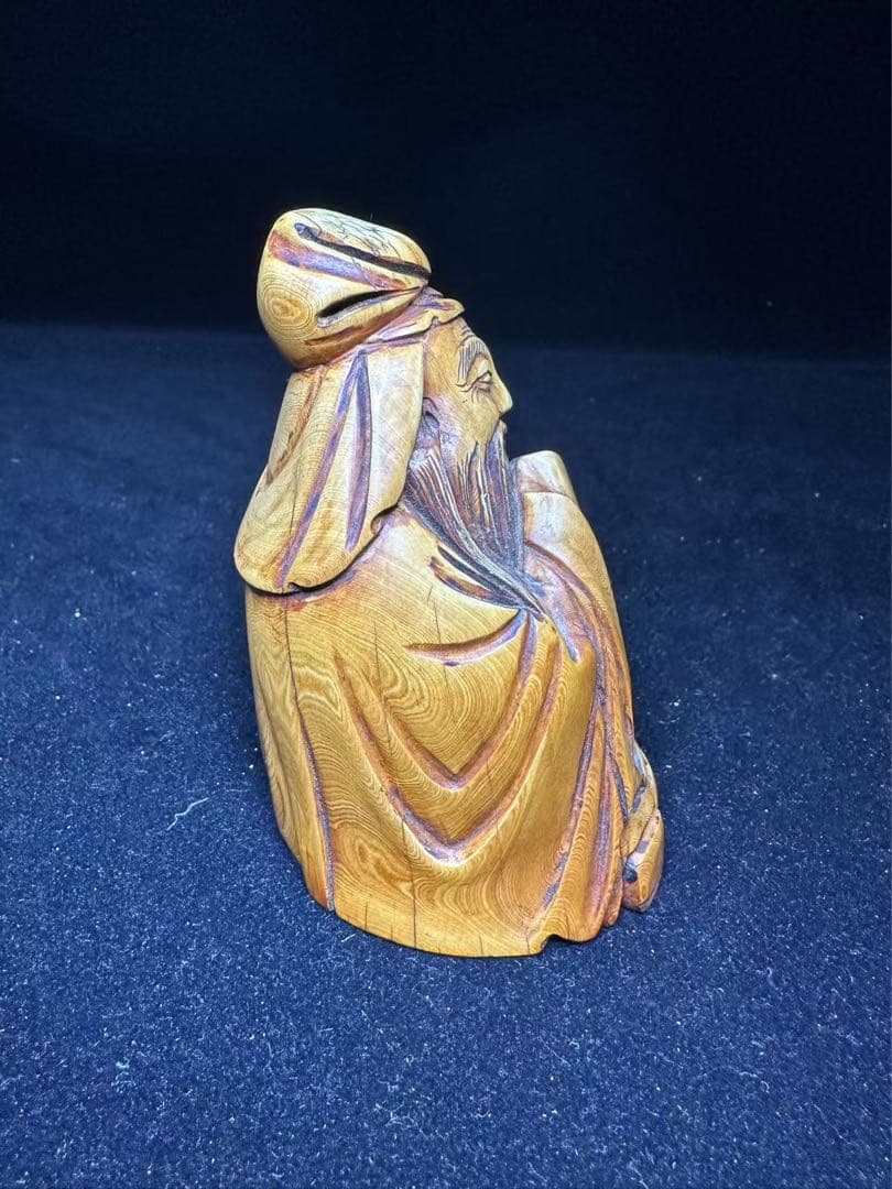 極上　置物　象牙調　寿老人　アンティーク　天然素材　彫刻 古美術品　細密細工