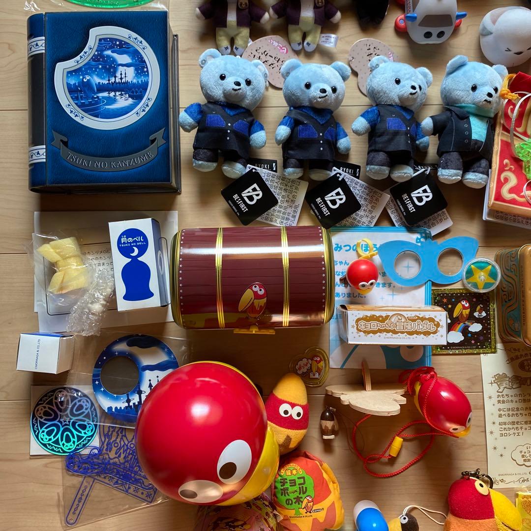 キョロちゃんおもちゃの缶詰9個とプライズぬいぐるみなど59個まとめ売り