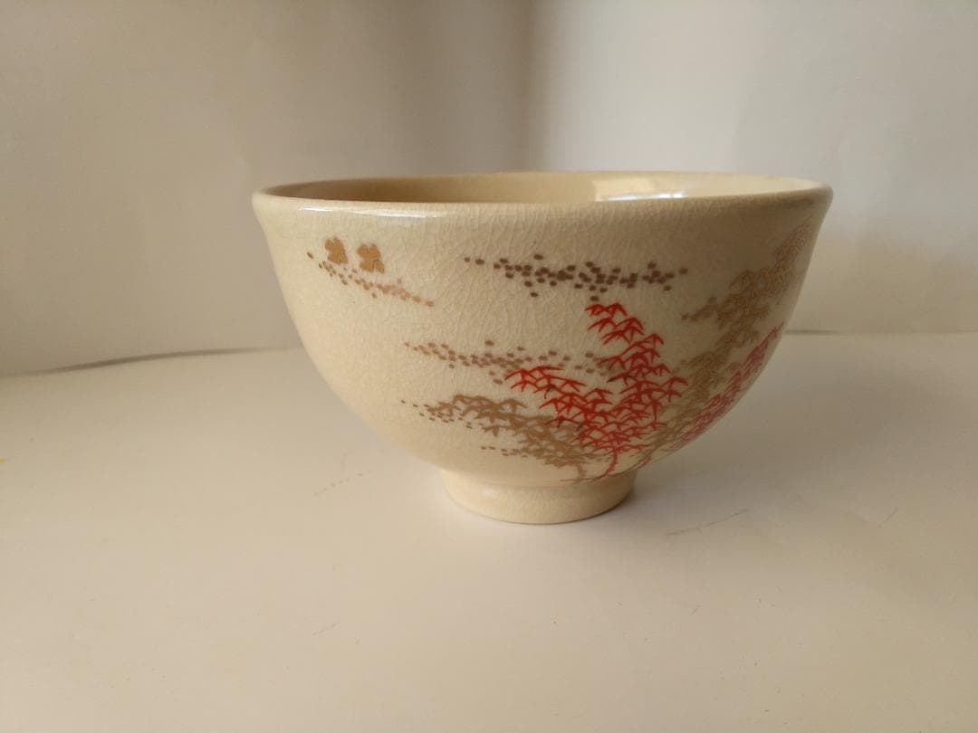 薩摩 錦江窯 野崎錦正 作 茶碗 共布 共箱 栞 茶道具 茶器 抹茶碗 美品