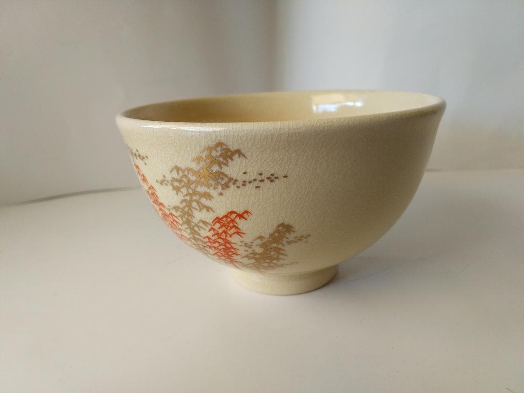 薩摩 錦江窯 野崎錦正 作 茶碗 共布 共箱 栞 茶道具 茶器 抹茶碗 美品