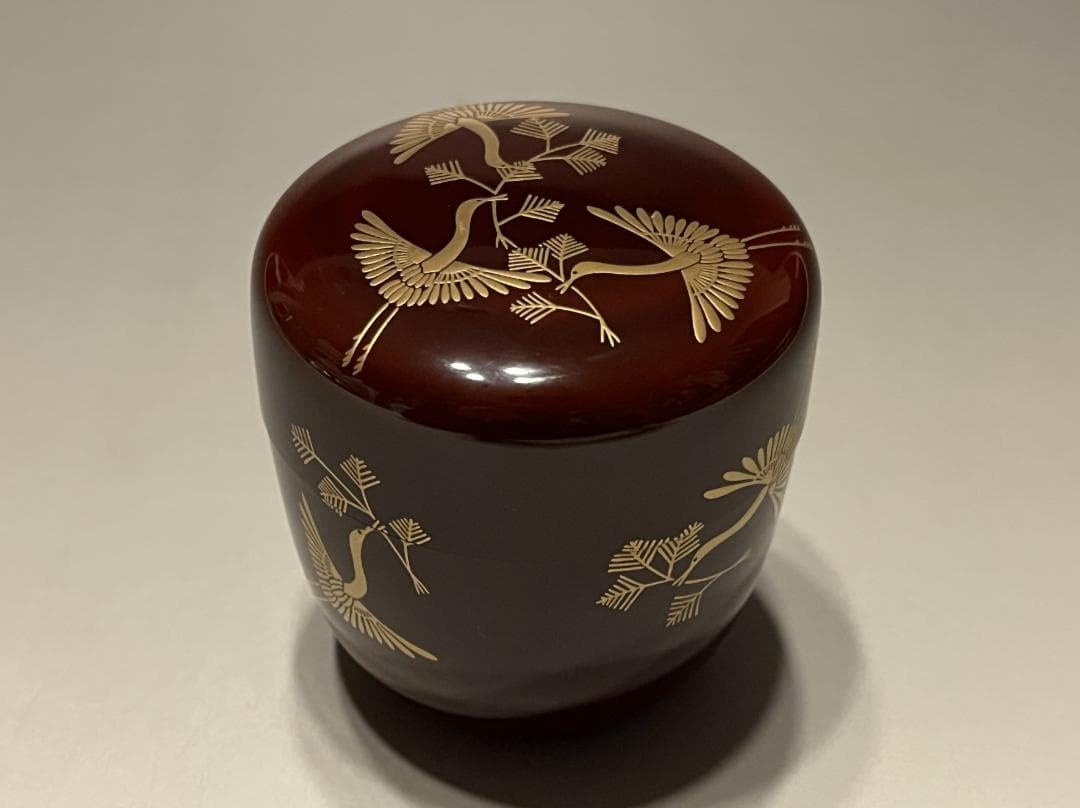 @cold water様　尋牛斎　松喰鶴蒔絵　大棗　司峰作　茶道具　表千家